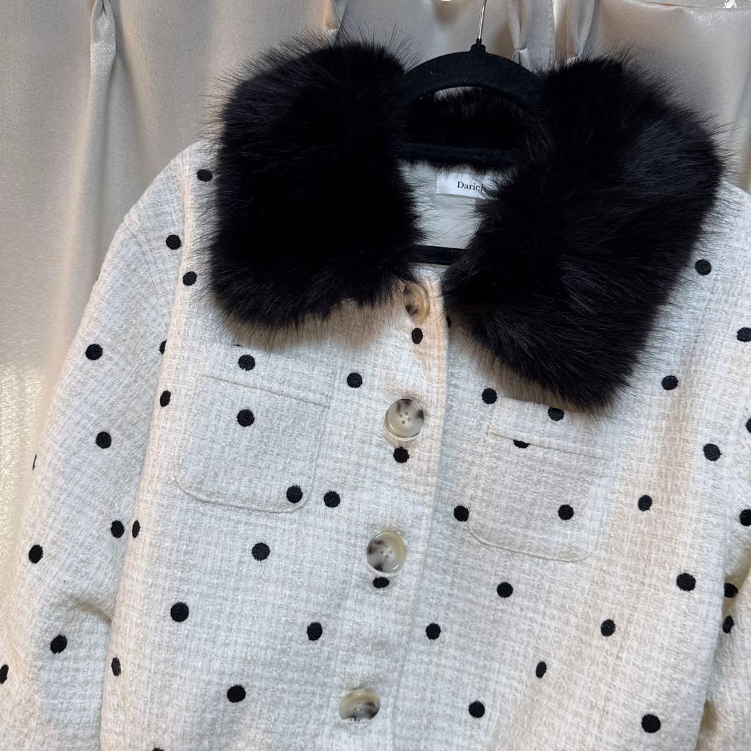 Darich ドットツイードジャケットコート