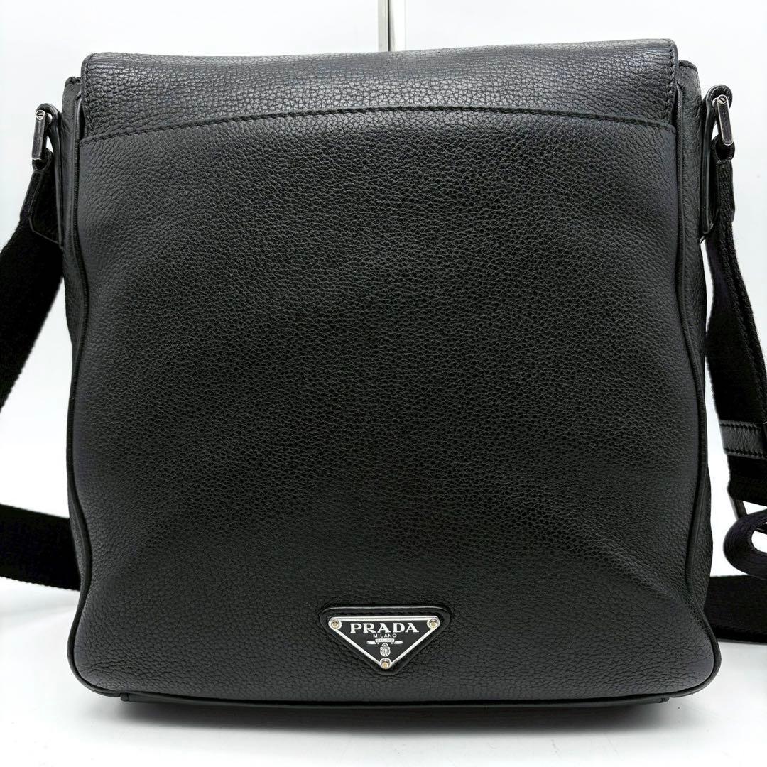 プラダ ショルダーバッグ ヴィッテロ レザー ロック ブラック