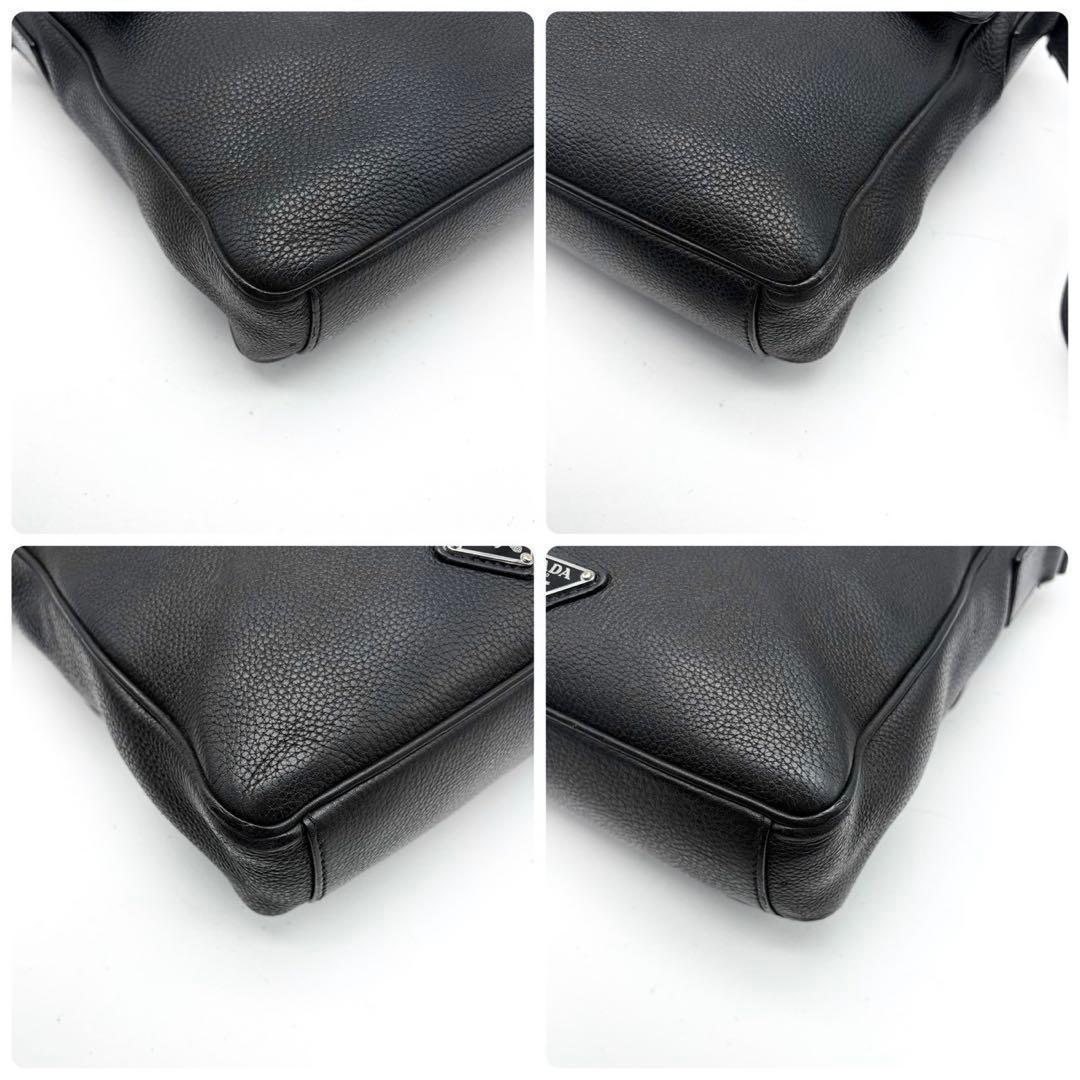 プラダ ショルダーバッグ ヴィッテロ レザー ロック ブラック