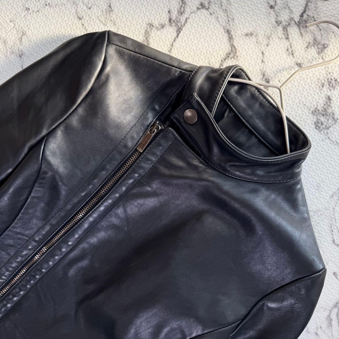 ダークビッケンバーグ　ライダースジャケット　カウレザー　シルバー金具　フリル