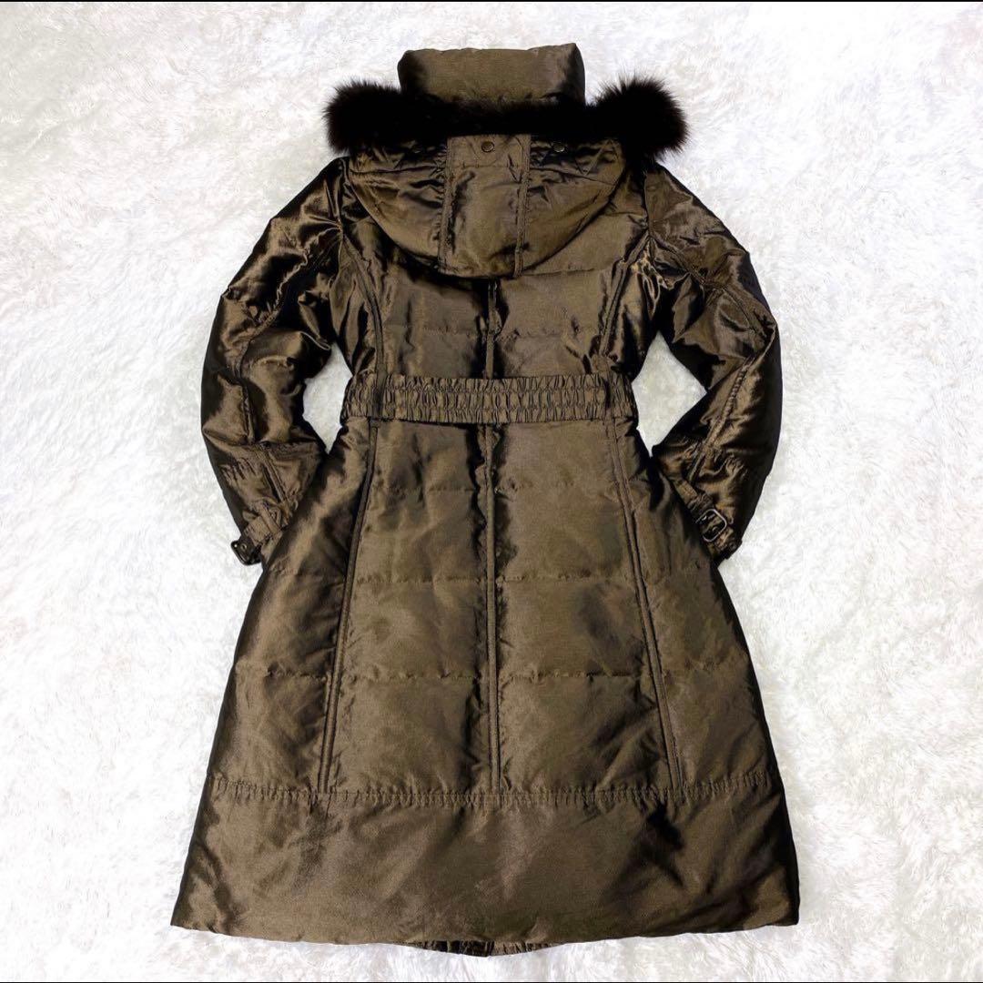 美品 BURBERRY LONDON ダウンコート シャドーチェック Aライン