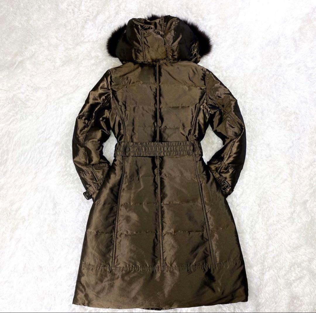 美品 BURBERRY LONDON ダウンコート シャドーチェック Aライン