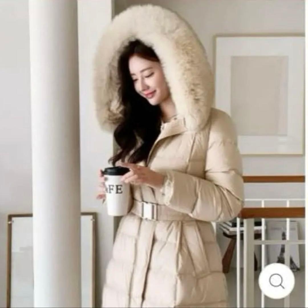 今期 Salang サラン フォクスファー ロングダウンコート ワンホン