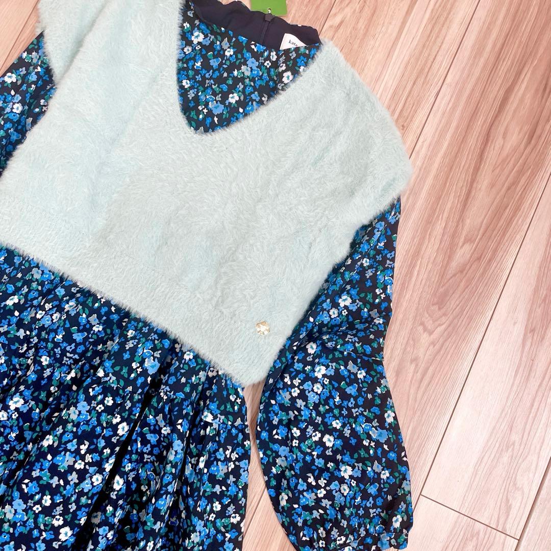 新品　ニットベスト&ポピーワンピースセット　ケイトスペードニューヨーク　150