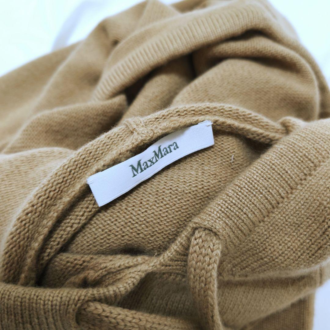 現行美品✨マックスマーラ カシミヤ混 ビジューロゴニットパーカー ベージュ