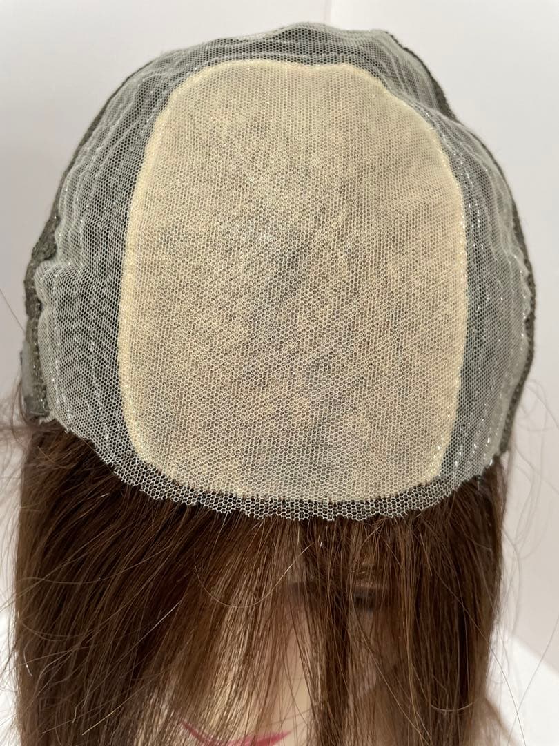 フルウィッグ人毛100%人毛ウィッグ医療ウィッグロングストレート広い頭皮Sサイズ