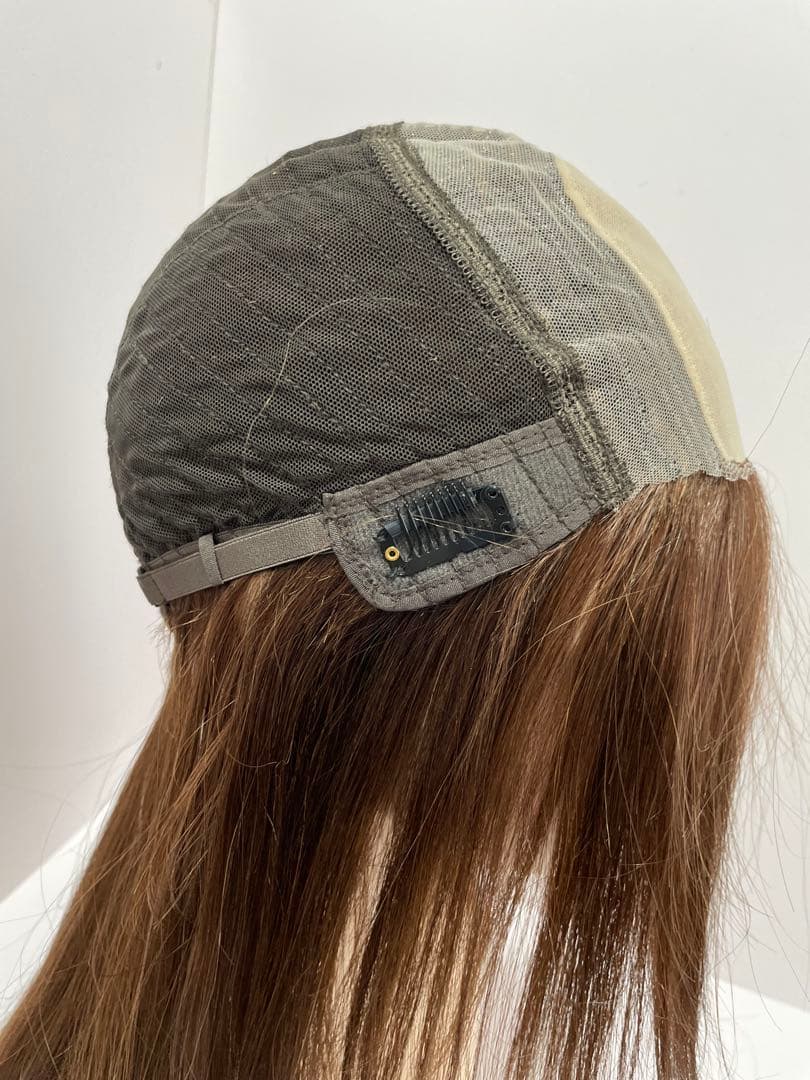 フルウィッグ人毛100%人毛ウィッグ医療ウィッグロングストレート広い頭皮Sサイズ