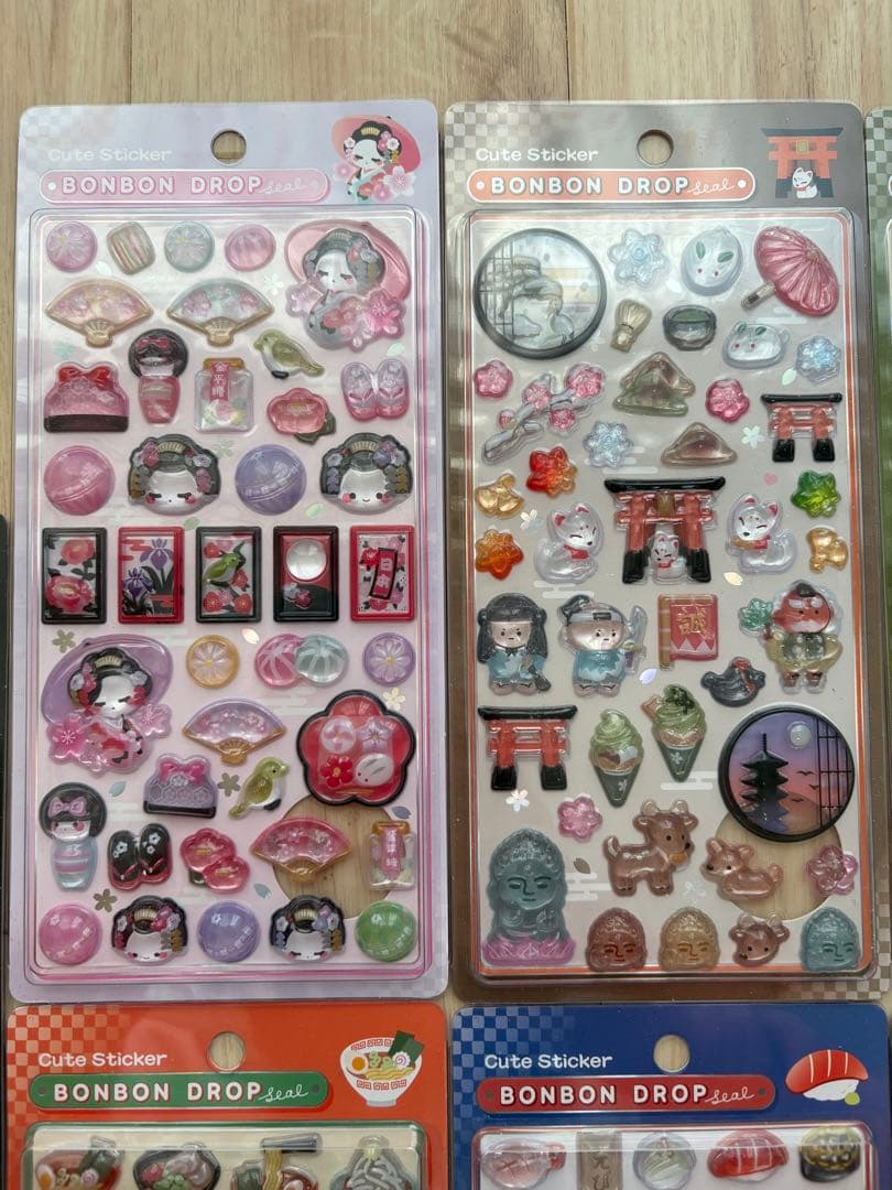 ボンボンドロップシール 和柄 9枚 正規品　新品未使用　舞妓さん　ラーメン　新作