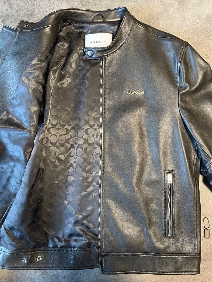 金*郎様 COACH コーチ シングルライダースジャケット XL