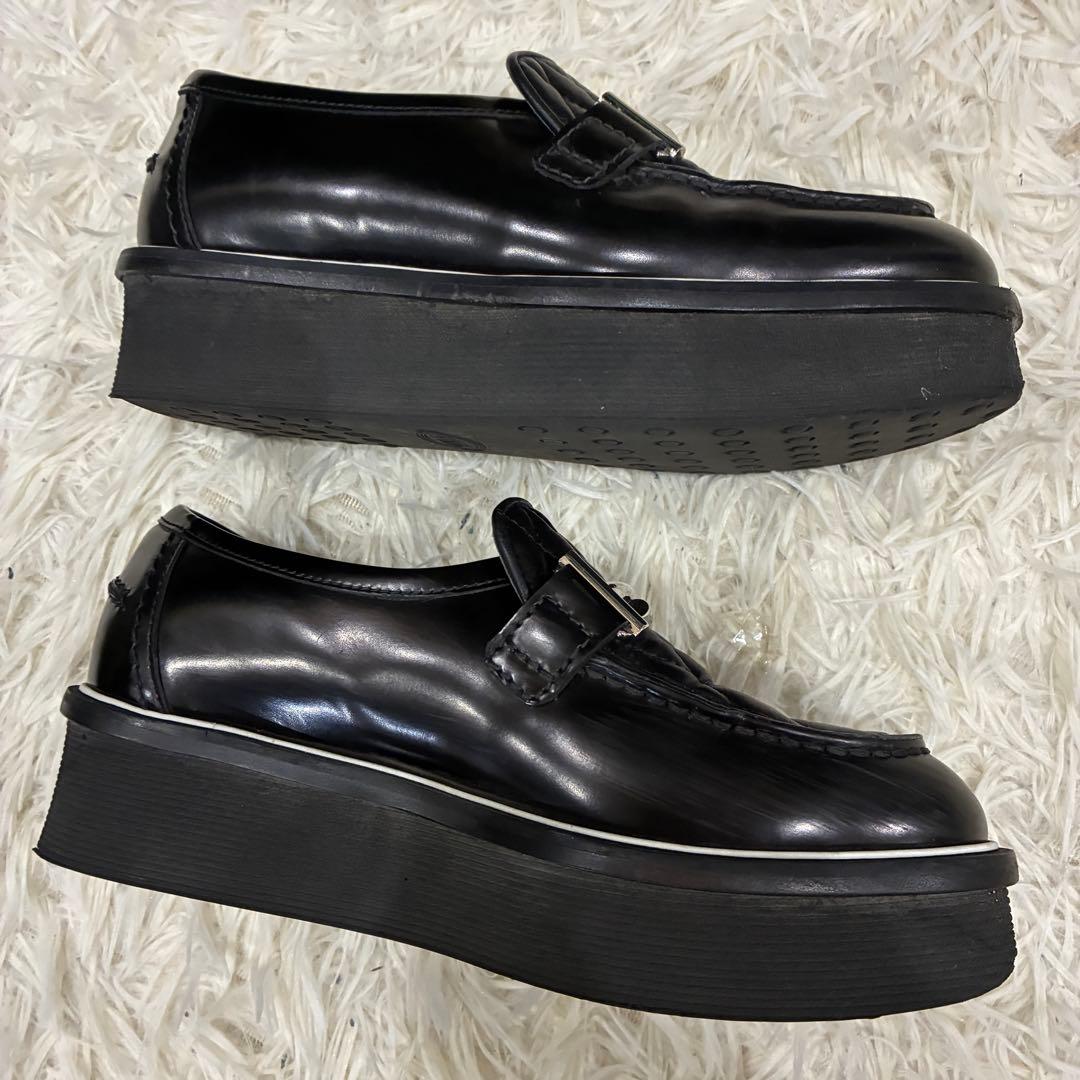美品✨トッズ 厚底 ローファー ダブルT キルティング ブラック 34