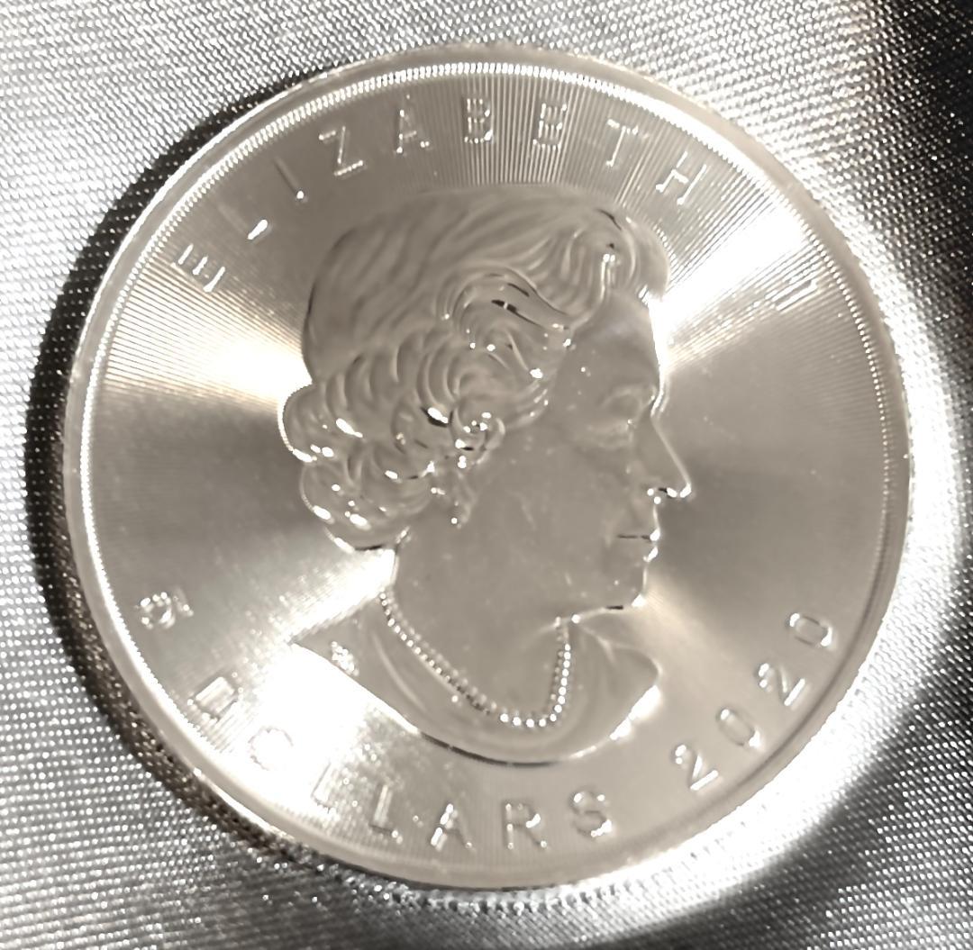 2020 カナダ メイプルリーフ 銀貨 1オンス 38mm クリアケース付きBU