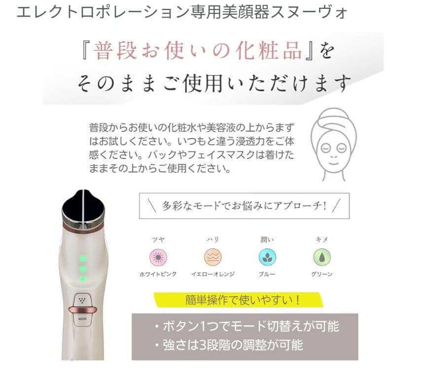 【美品】エレクトロポレーション専用美顔器 SNUVO