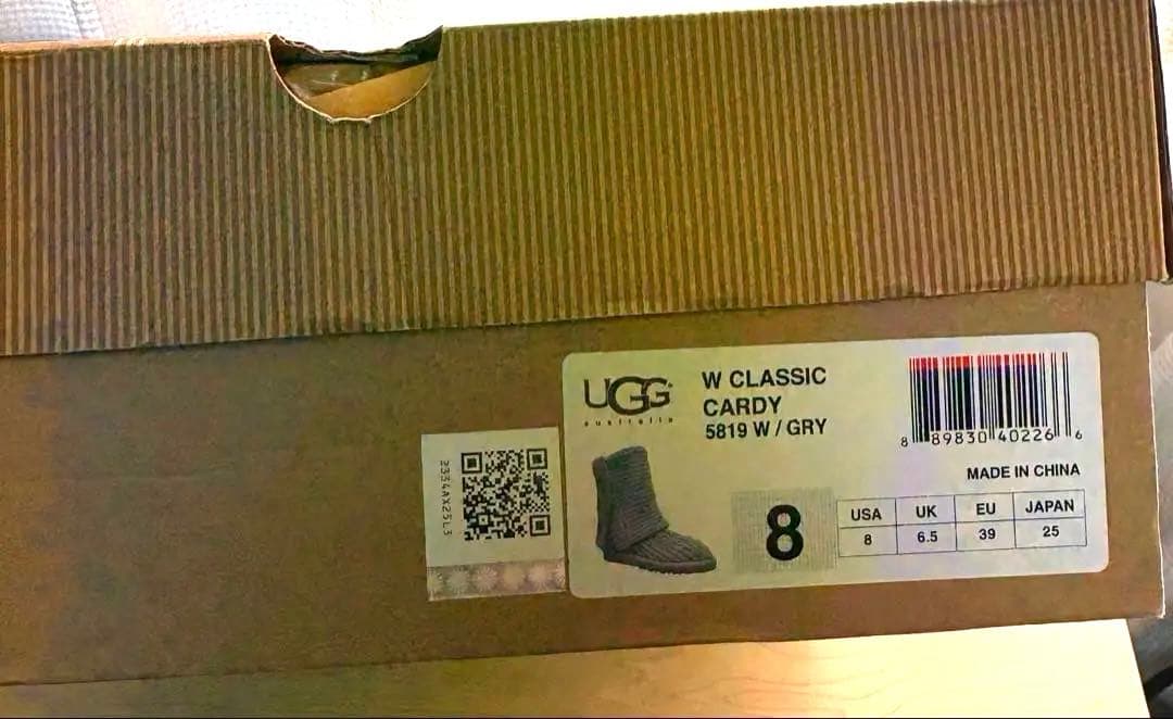 美品　UGG グレー ニットムートンブーツ　25cm