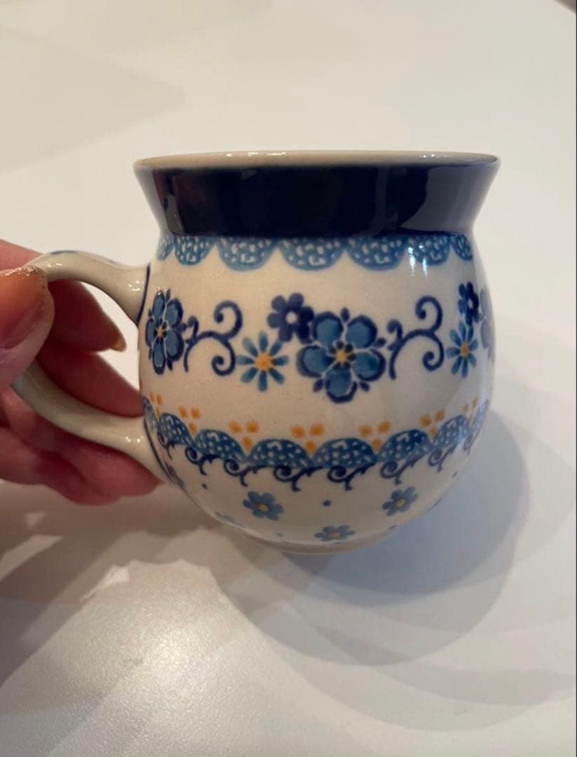 【てる猫】ポーリッシュポタリー　ティーポットとマグカップのセット