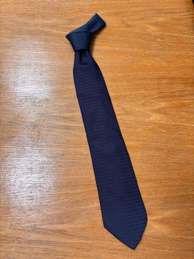 エルメス　ネイビー　ネクタイ