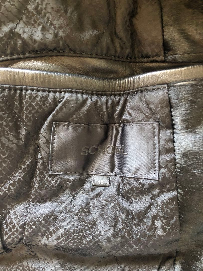 SCHORL 牛革(ハラコ)シングルライダースジャケット