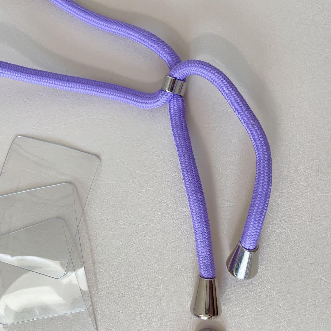 スマホ ショルダーストラップパープル 全端末に対応 長さ調節可能