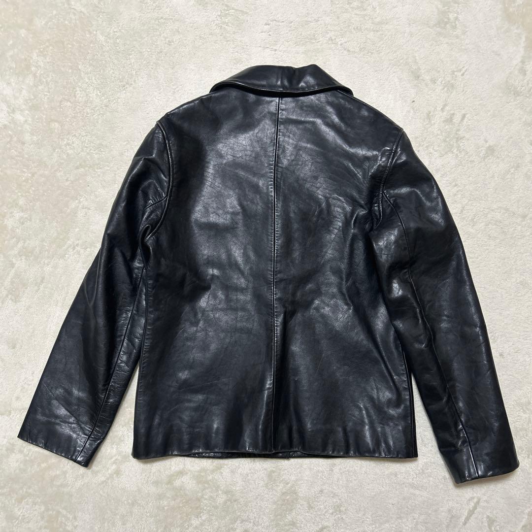 90S 希少 J.CREW 青タグ カーコートジャケット M レザー ブラック