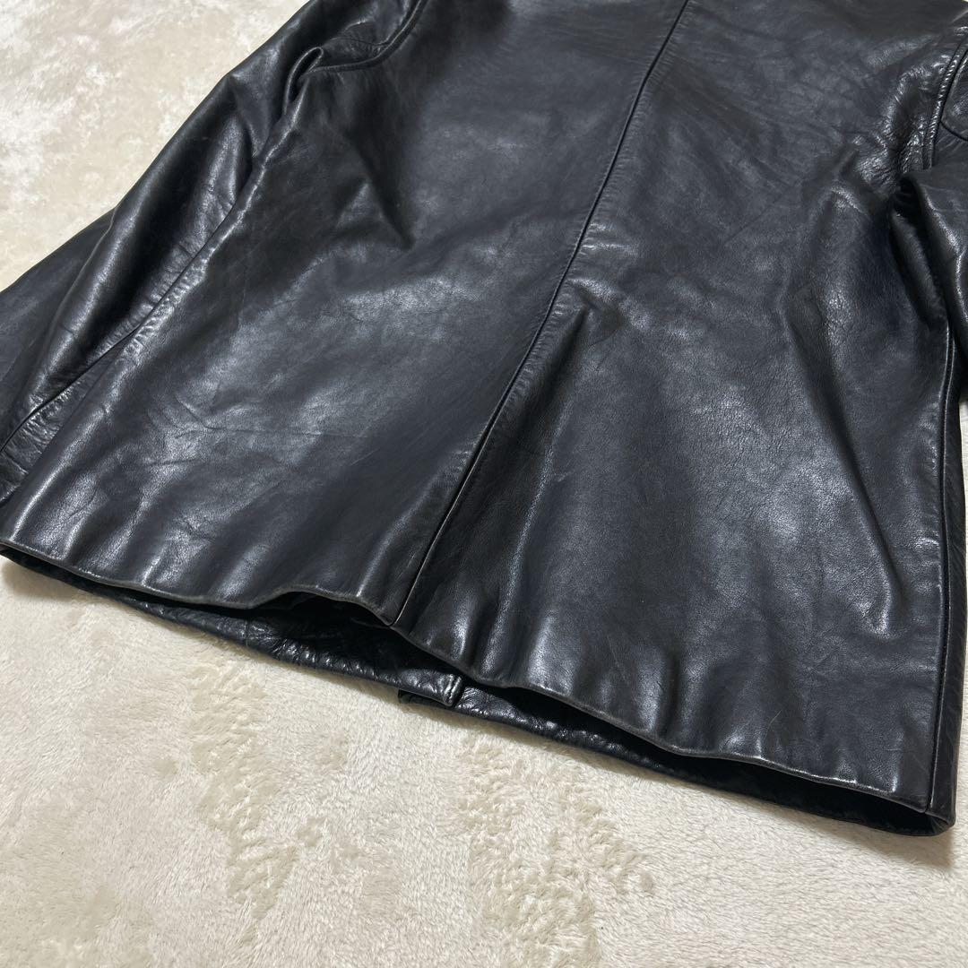 90S 希少 J.CREW 青タグ カーコートジャケット M レザー ブラック