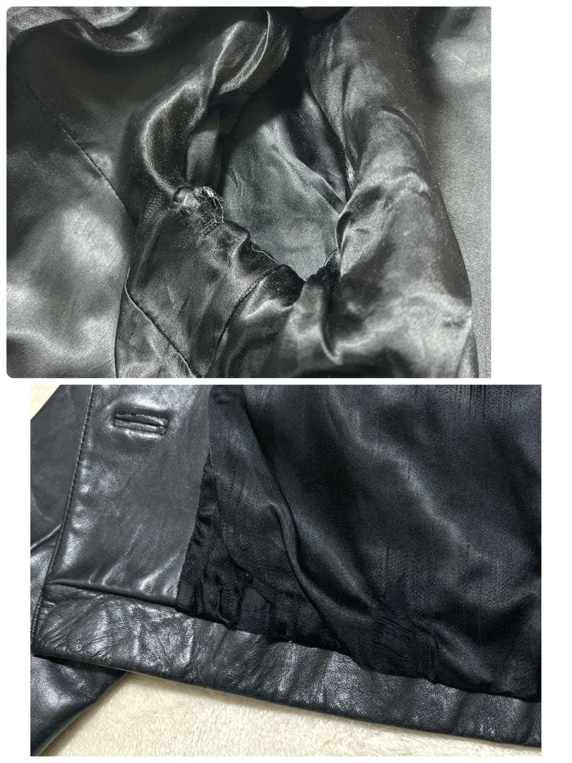 90S 希少 J.CREW 青タグ カーコートジャケット M レザー ブラック