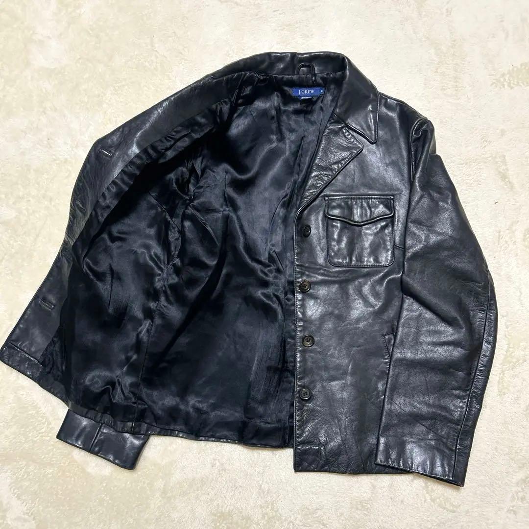 90S 希少 J.CREW 青タグ カーコートジャケット M レザー ブラック