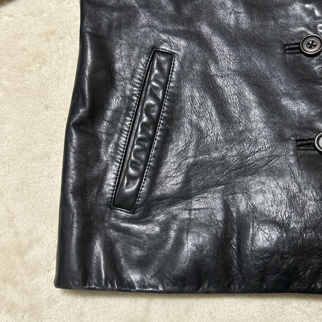 90S 希少 J.CREW 青タグ カーコートジャケット M レザー ブラック