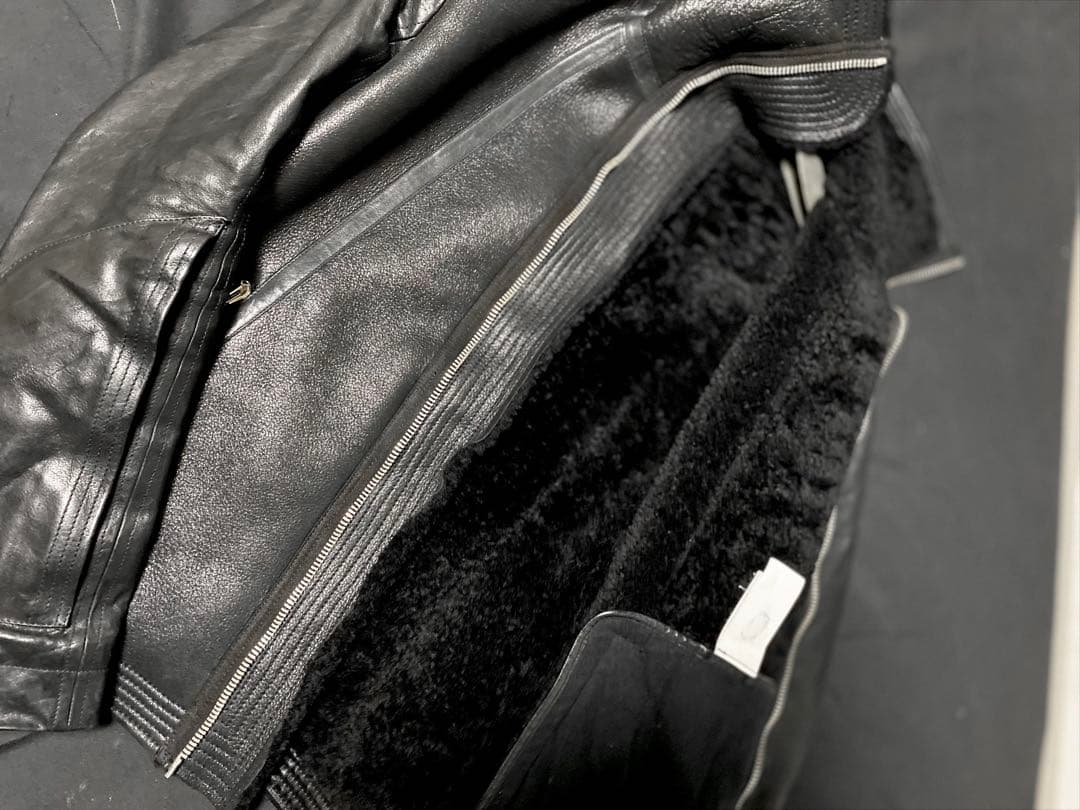 ジャケット・アウター Rick Owens mouton leather jacket drkshdw