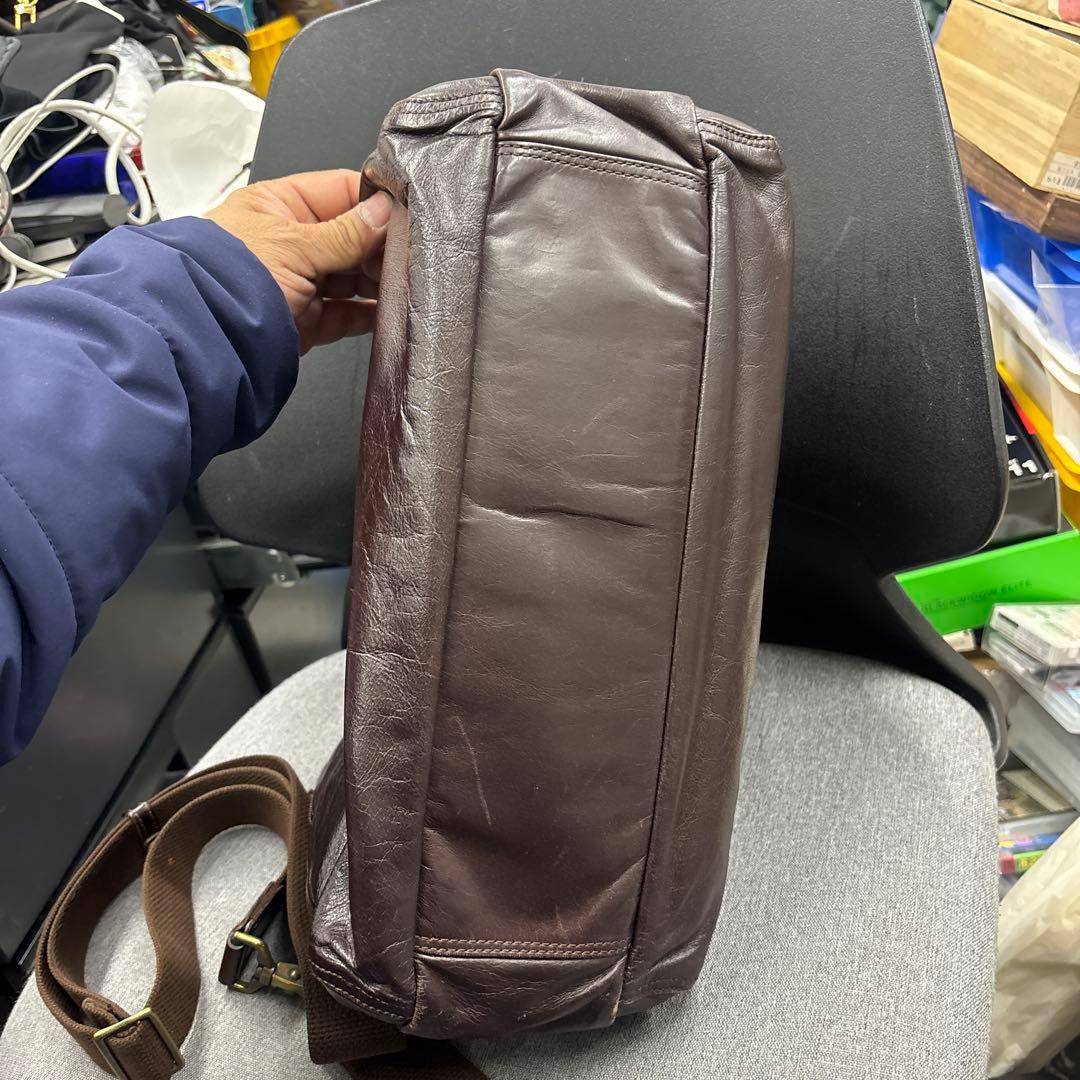 beau dessin ダークブラウン レザー ビジネスバッグ