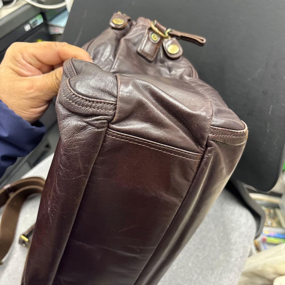 beau dessin ダークブラウン レザー ビジネスバッグ