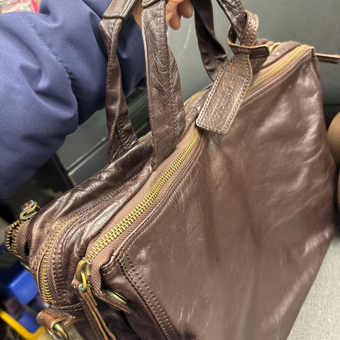 beau dessin ダークブラウン レザー ビジネスバッグ