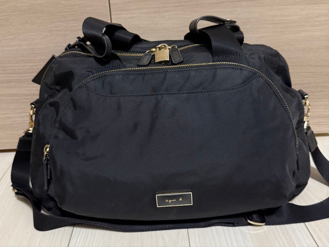 【美品】agnes b. VOYAGE ボストンバッグ 2way ブラック