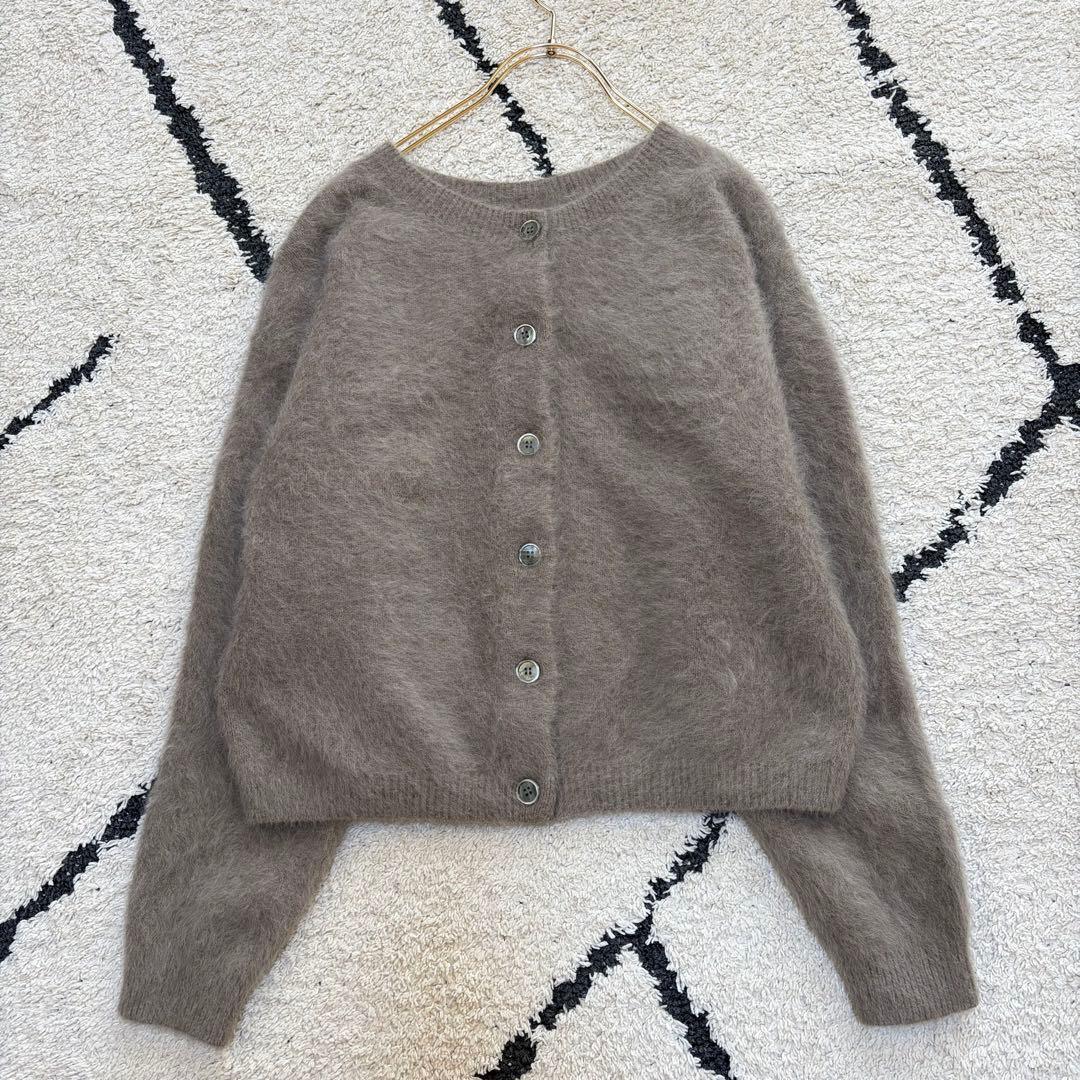 ラウンジドレス　FURカシミヤ2WAYニット　ウール　モカ　シャギー