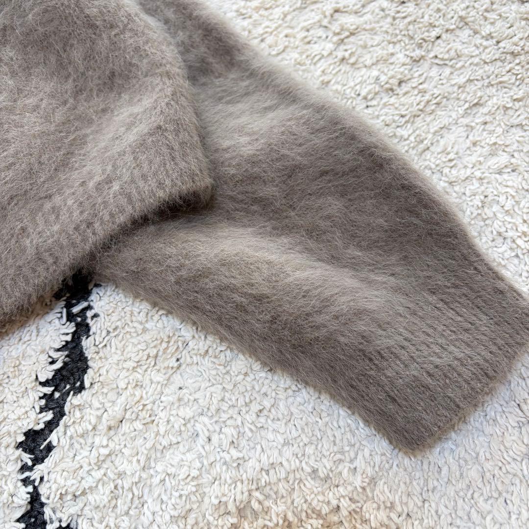 ラウンジドレス　FURカシミヤ2WAYニット　ウール　モカ　シャギー