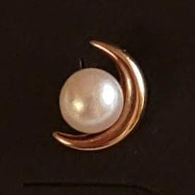 MIKIMOTO ミキモト K18 パール ピアス 片耳 三日月 ○M刻印