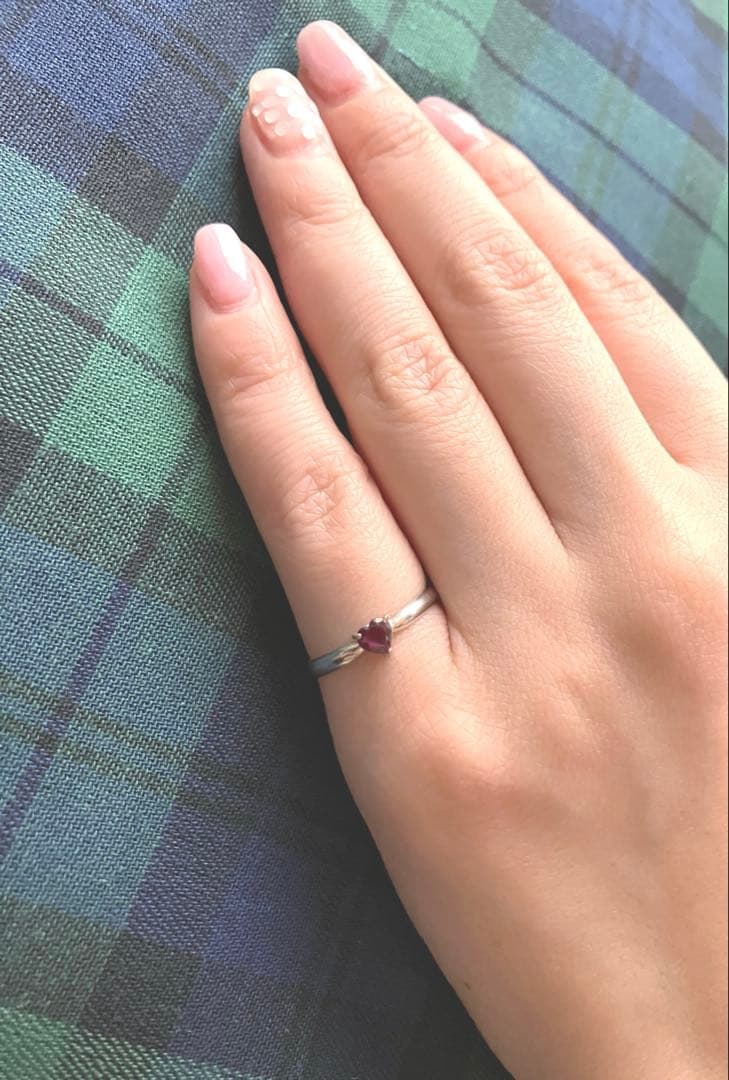 お値下げ！ハートが可愛いルビーリング　ジュエリーマキ　ホワイトゴールド