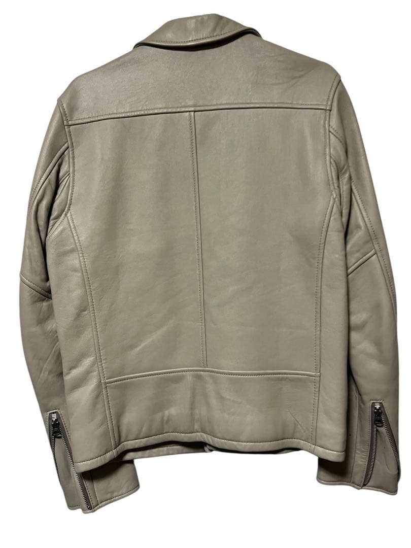 Schott シングルライダースジャケット ライトグレー