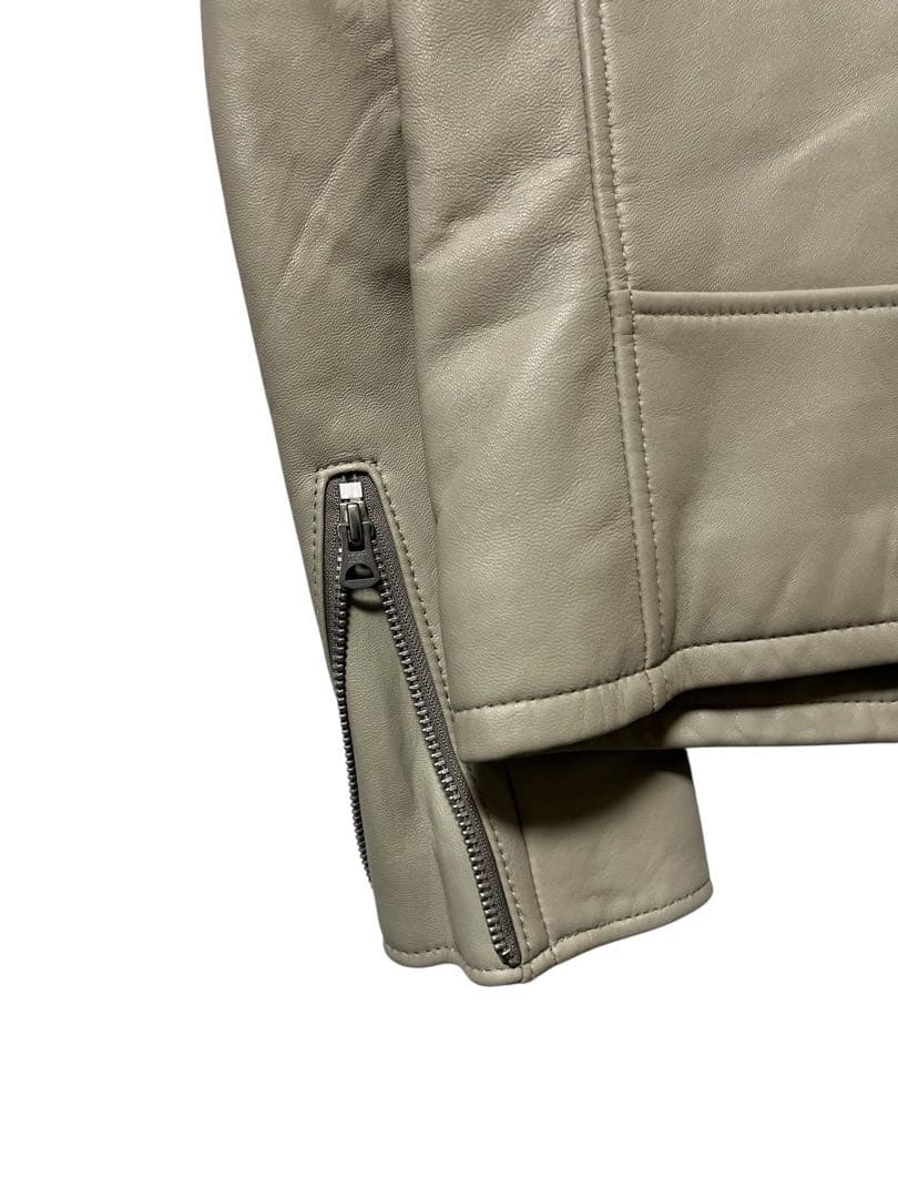 Schott シングルライダースジャケット ライトグレー