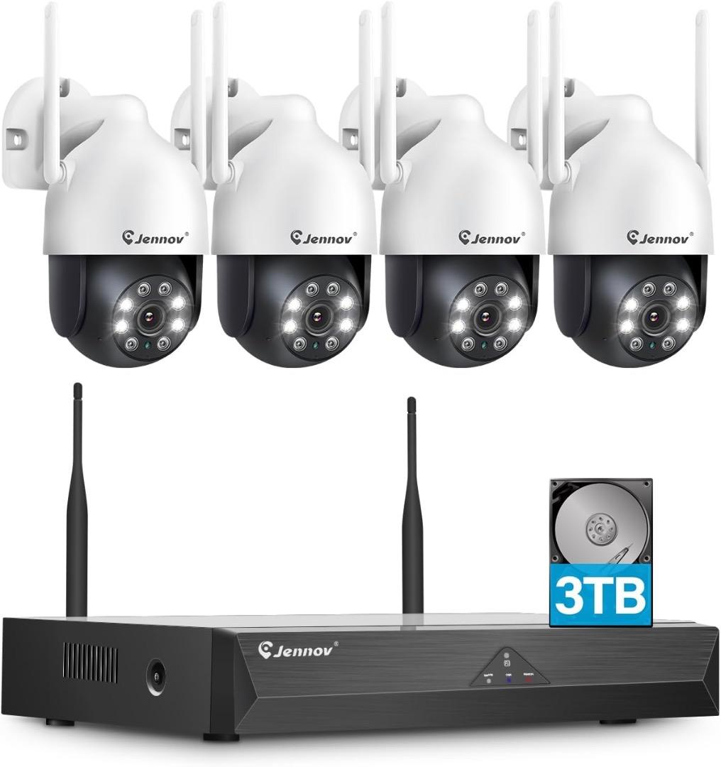 防犯カメラ 屋外 ワイヤレス 500万画素対応 4台セット AI人体検知 3TB