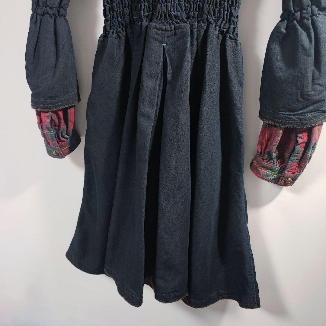 レア 90s 00s マリテフランソワジルボー ワンピース インディゴ チェック