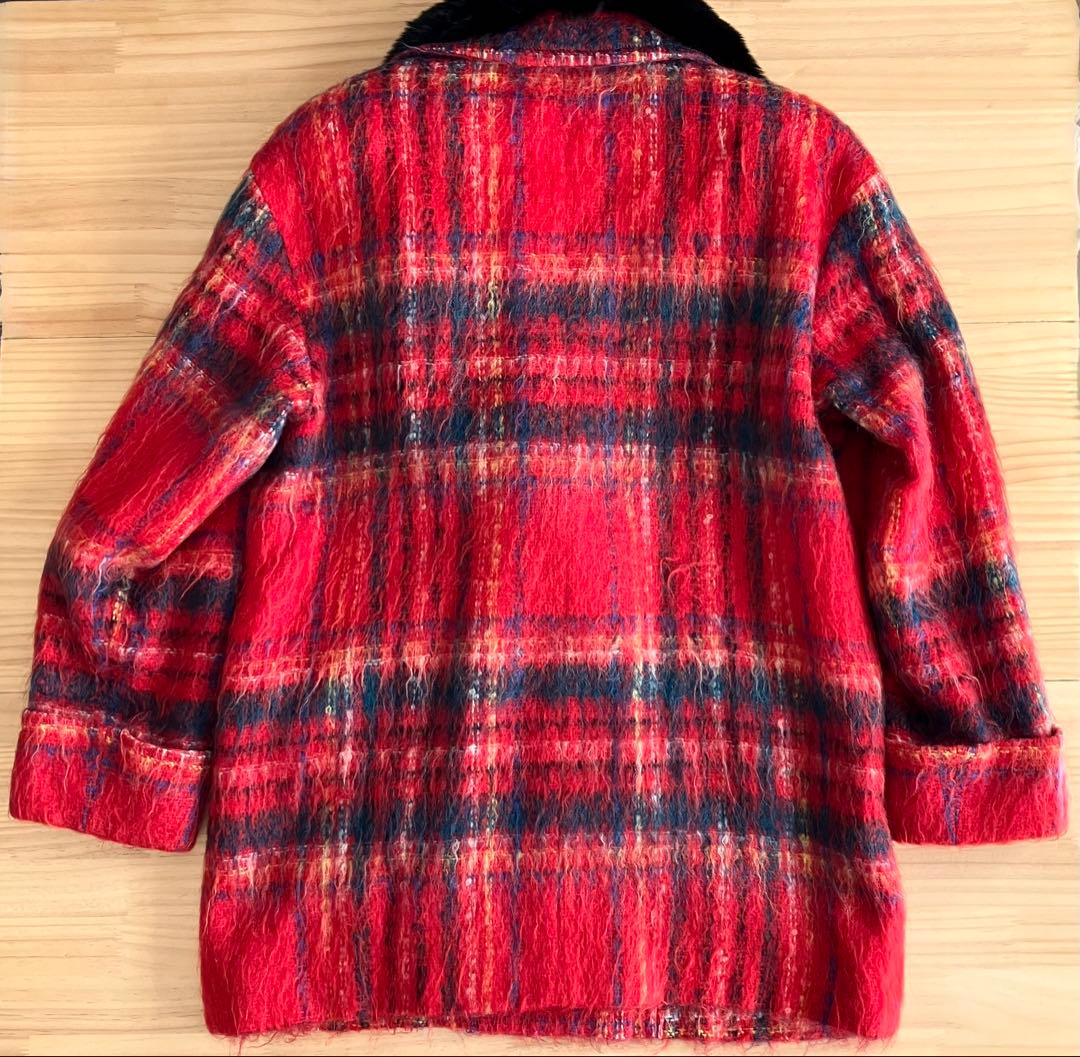 美品 Josephine ジョセフィーヌ コート モヘア チェック フォックス