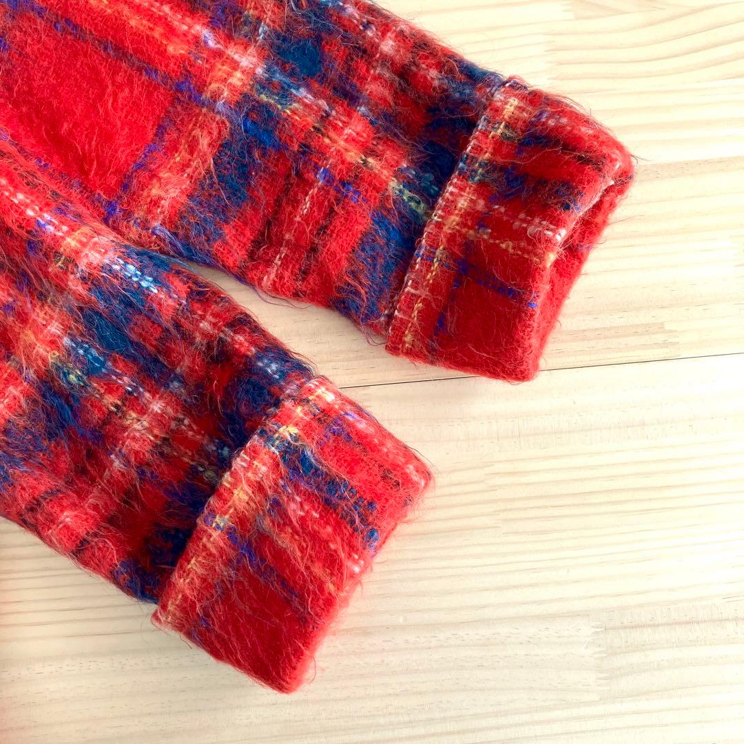 美品 Josephine ジョセフィーヌ コート モヘア チェック フォックス