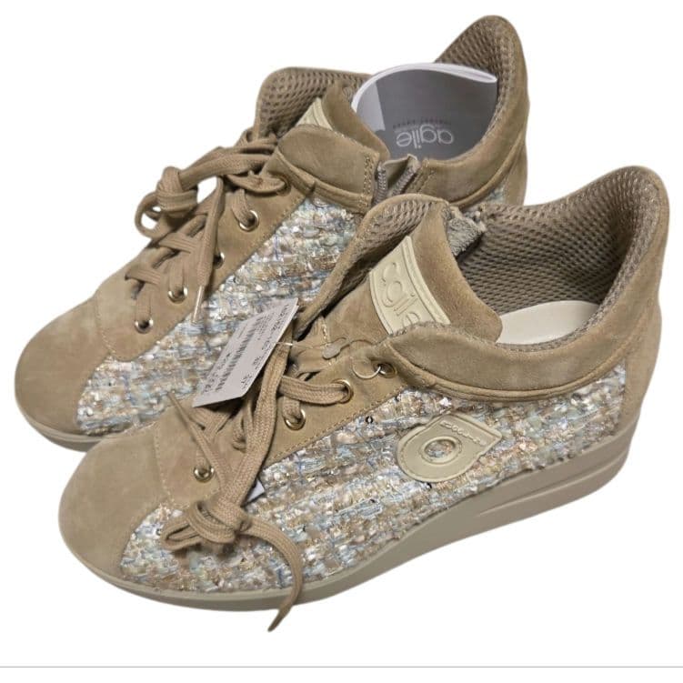 新品agile ルコライン　ツイードコンフォート　スニーカー　37