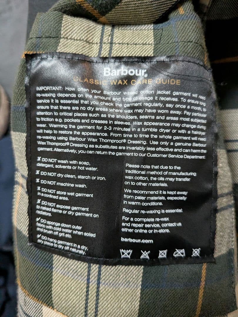 美品 バブアー ビデイル セージ クラシックフィット