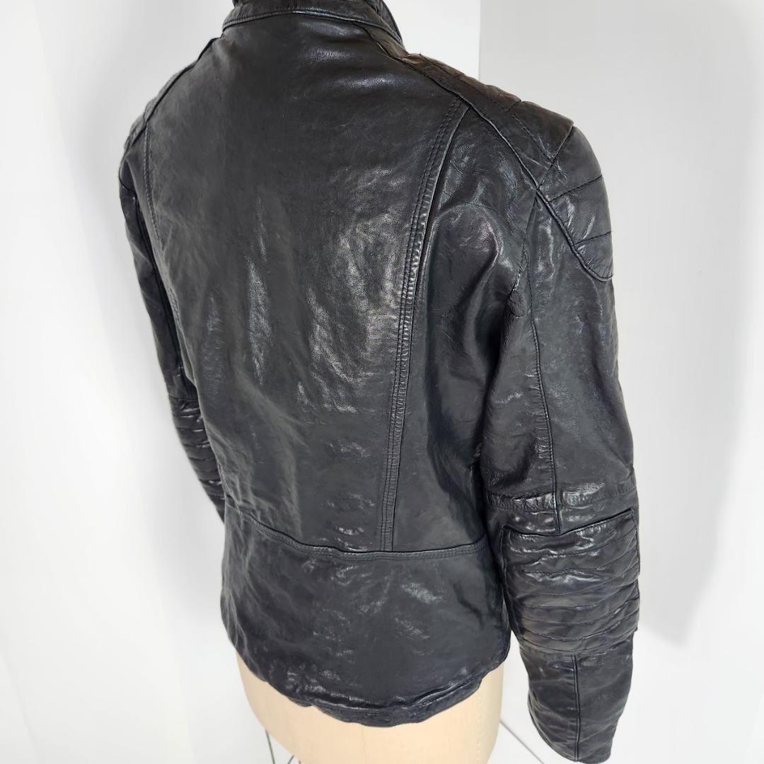 DIESEL ディーゼル シングルライダース ブラック Sサイズ シープレザー