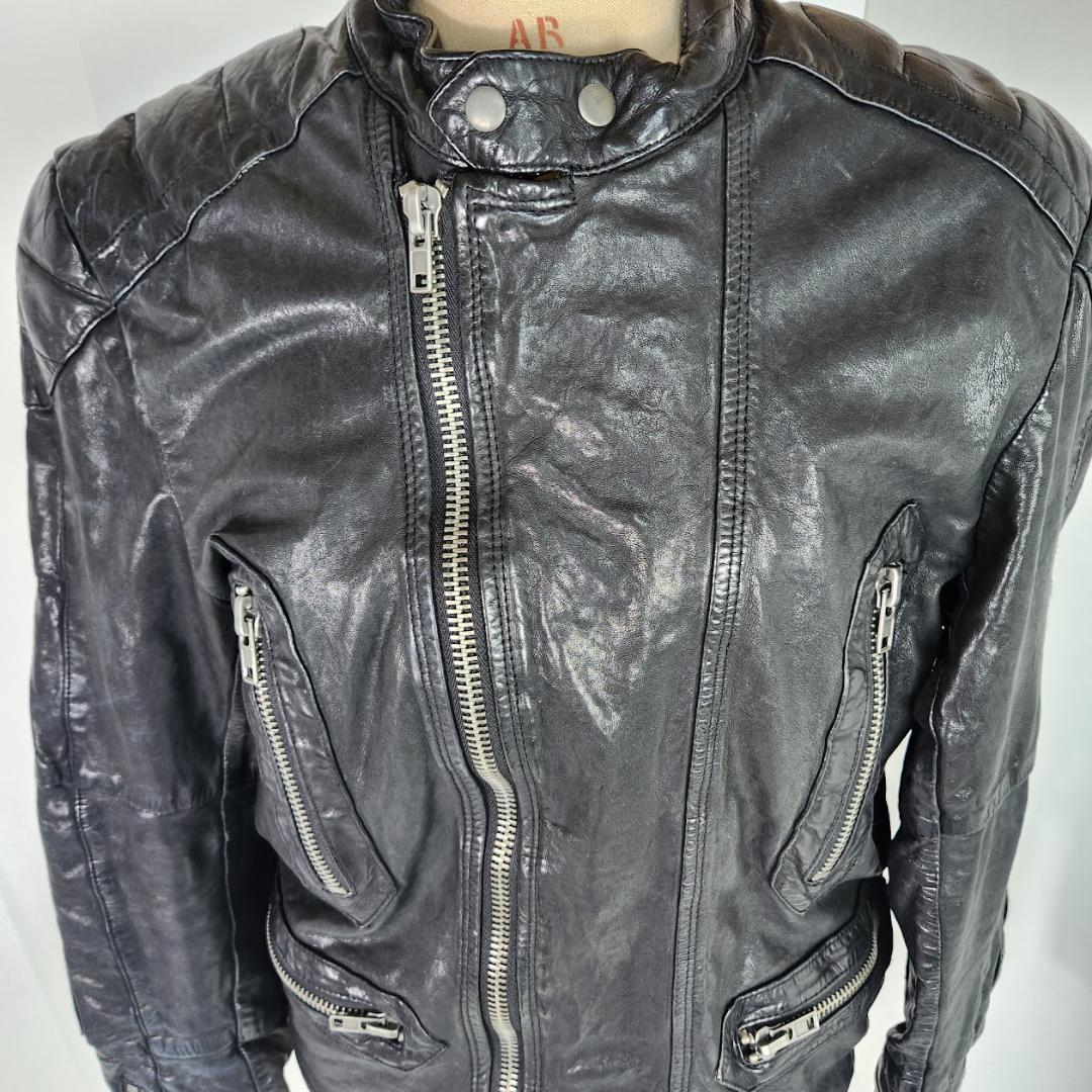 DIESEL ディーゼル シングルライダース ブラック Sサイズ シープレザー