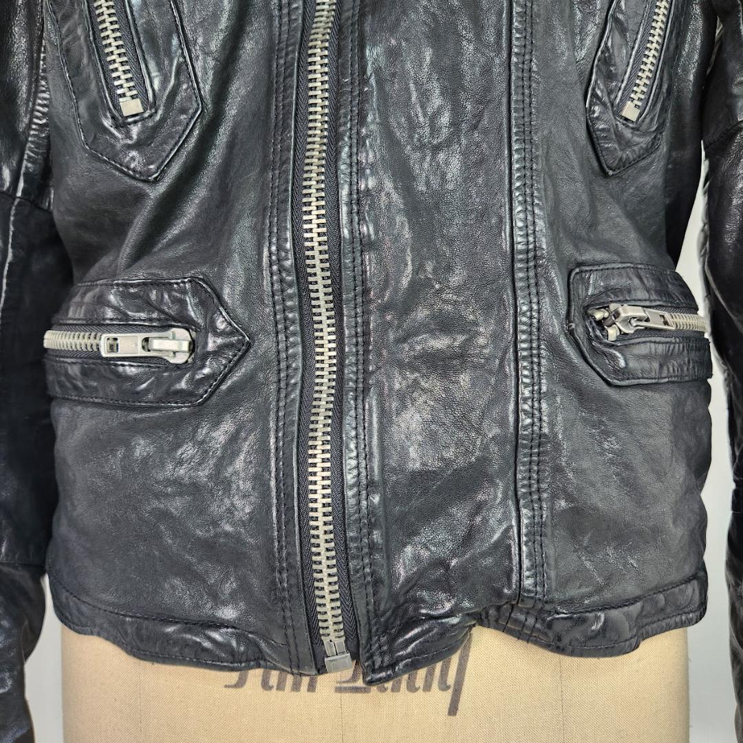 DIESEL ディーゼル シングルライダース ブラック Sサイズ シープレザー