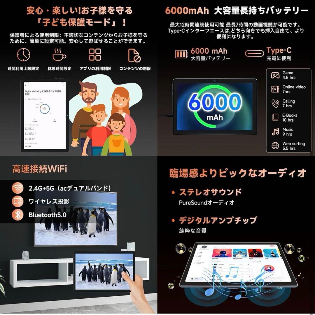 ☆未使用新品☆ 10インチ WI-FI6モデル BMAX Android15