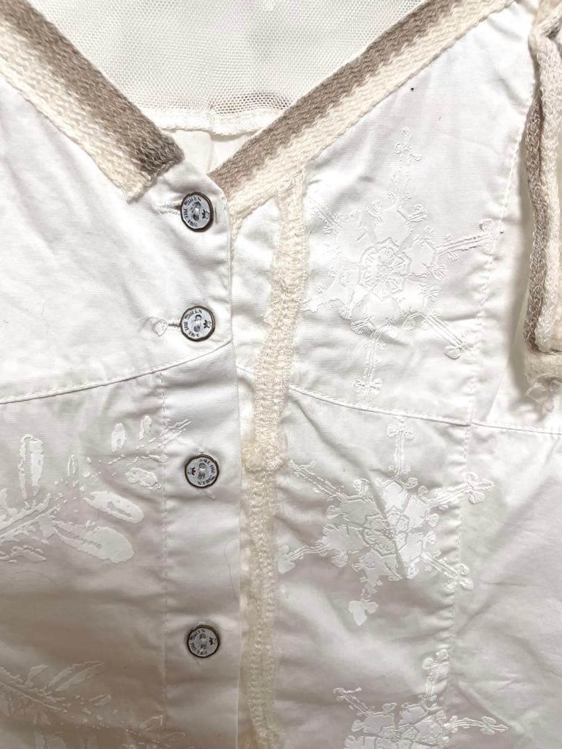 SAVE THE QUEEN 平成ギャルy2k レース長袖シャツ　白いカットソー