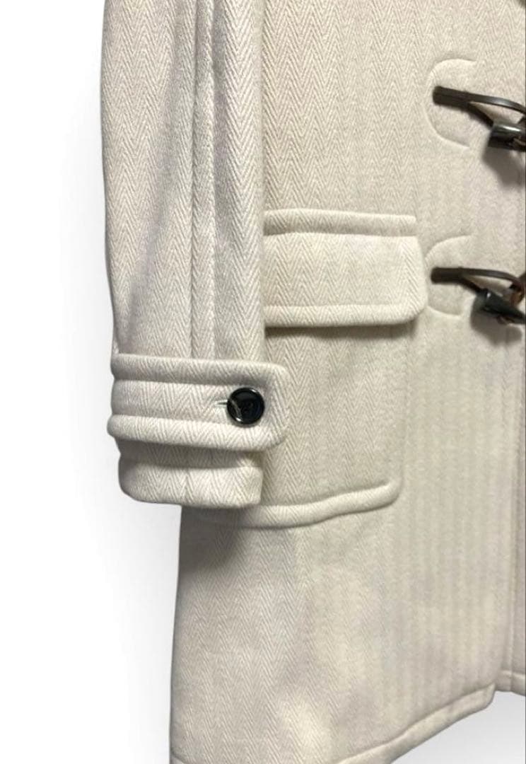 美品✨INED ヘリンボーン L ダッフルコート アイボリー ロング ウール