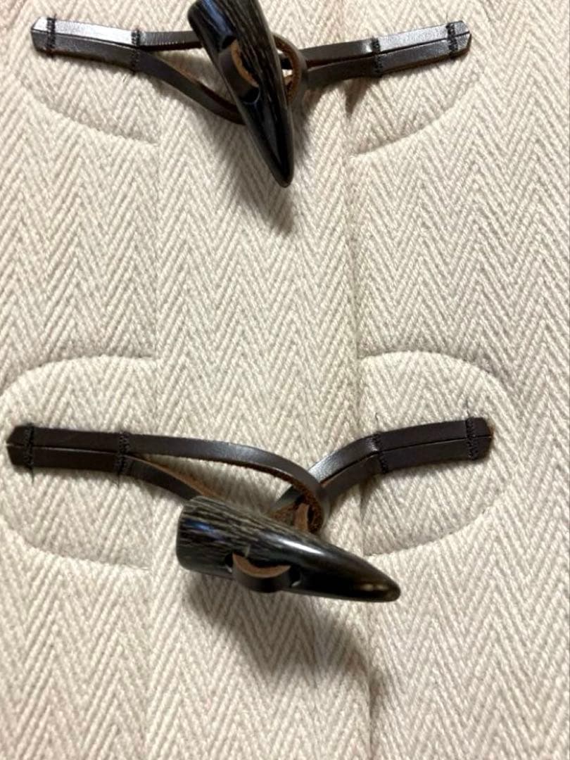 美品✨INED ヘリンボーン L ダッフルコート アイボリー ロング ウール